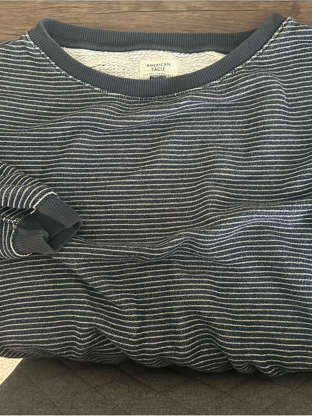 American Eagle Outfitters Navy and White Striped Pullover